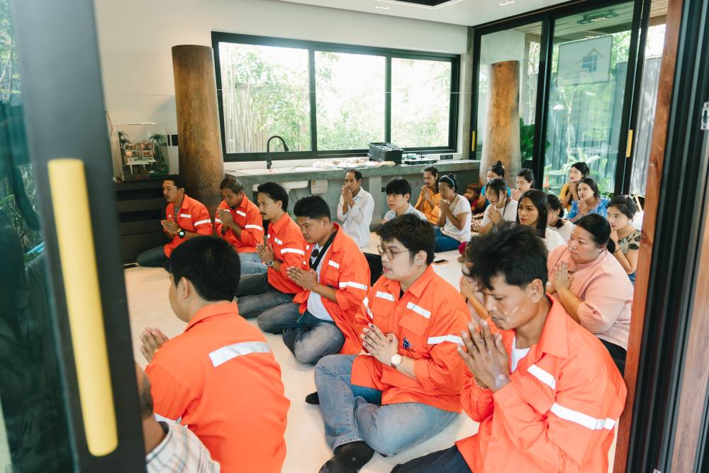 Making merit in the new meeting room